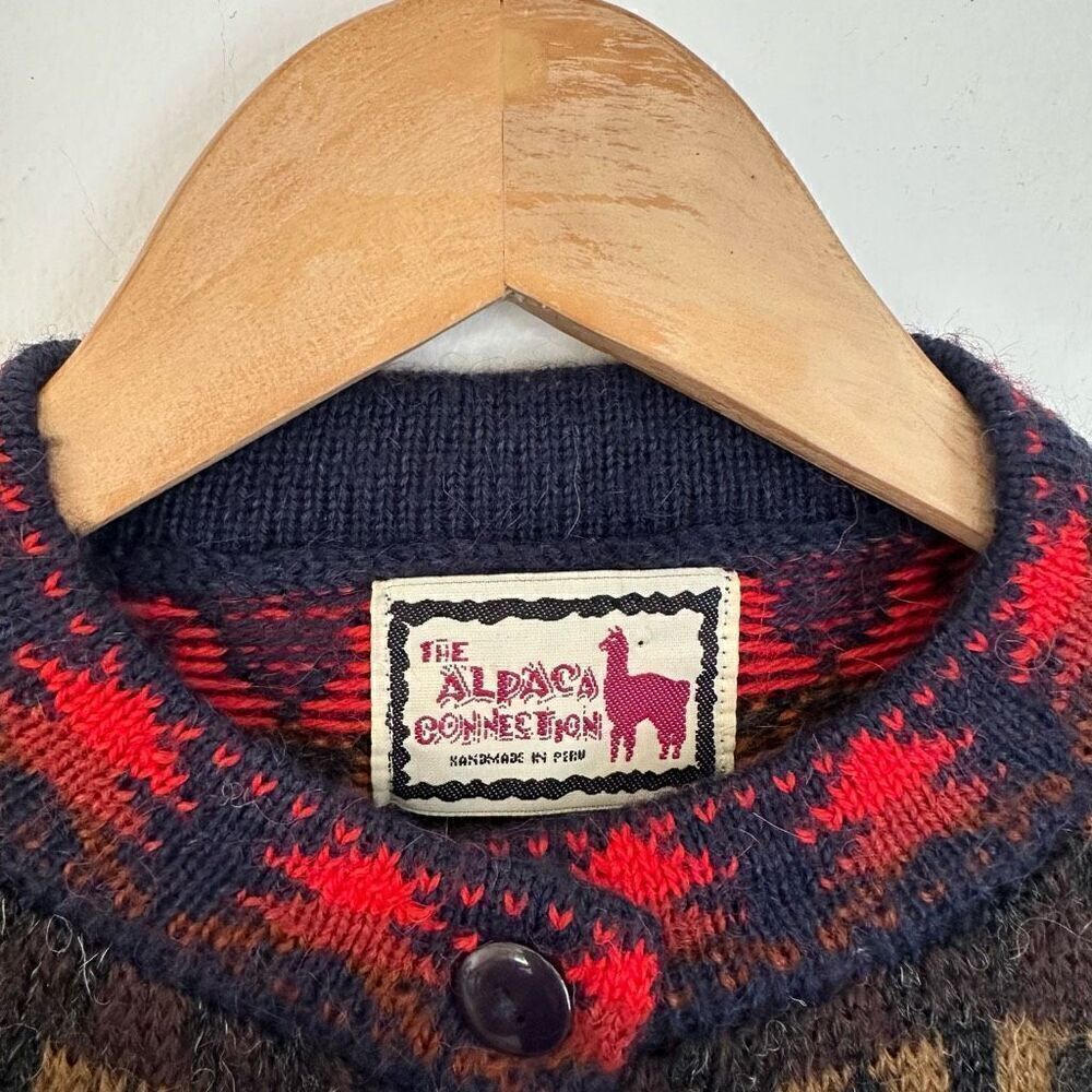 The Alpaca Connection Handmade in Peru Alpaca  Unisex Button Down Multi Color Ch - Picture 3 of 9